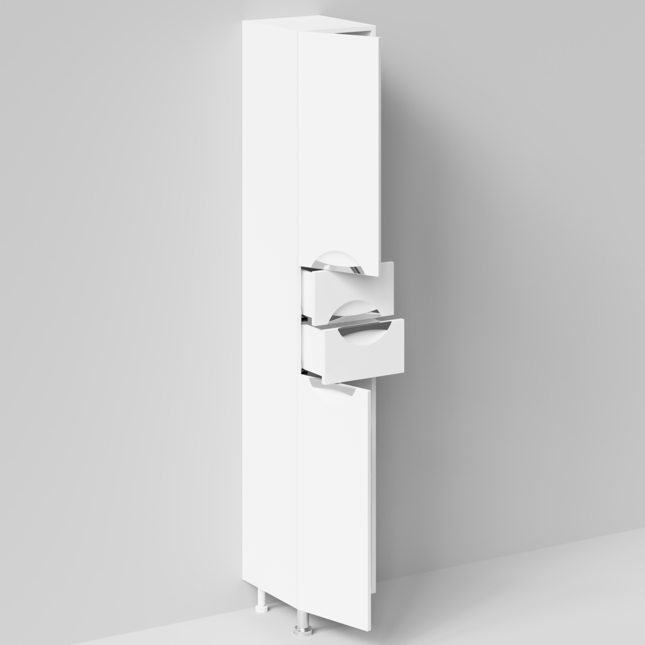 Пенал Vod-ok Лира 30 L/R напольный, с ящиками, белый