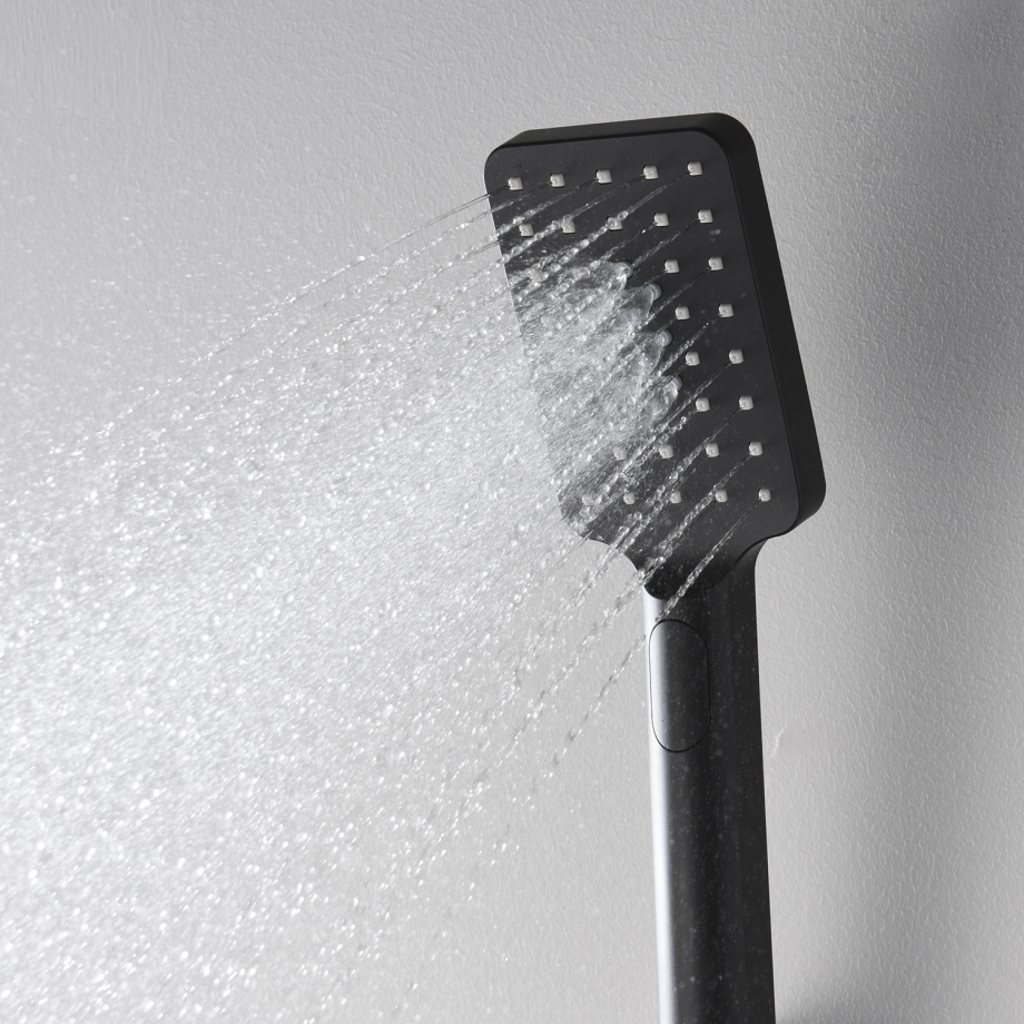 Лейка душевая WasserKraft A130, 3 режима, черный Soft-touch