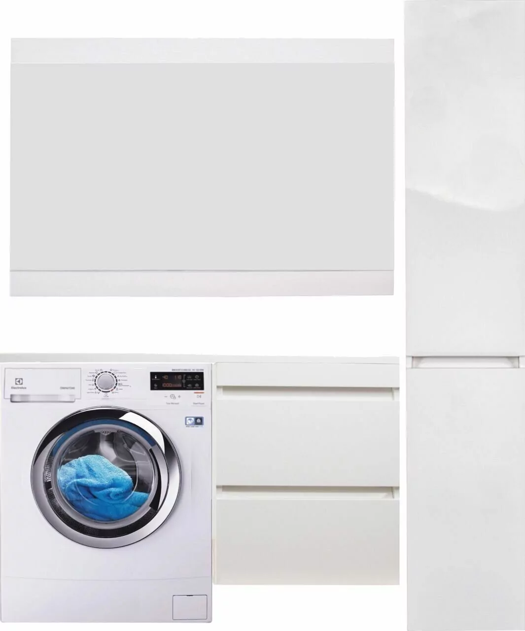 Тумба подвесная Style Line Даллас 110 Люкс Plus Эмаль с раковиной Даллас 110 под стиральную машину, правая, белая