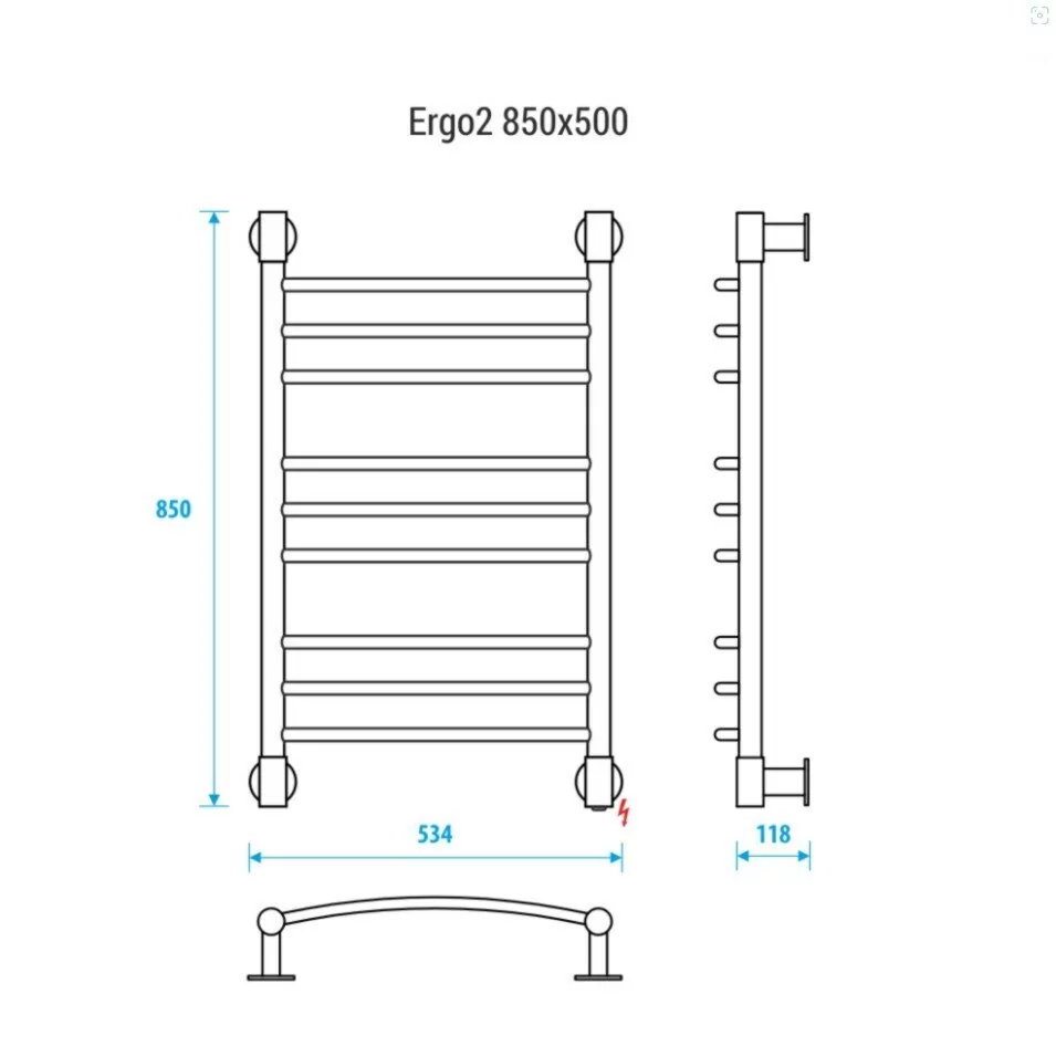Полотенцесушитель электрический Energy Ergo2 850x500 белый матовый