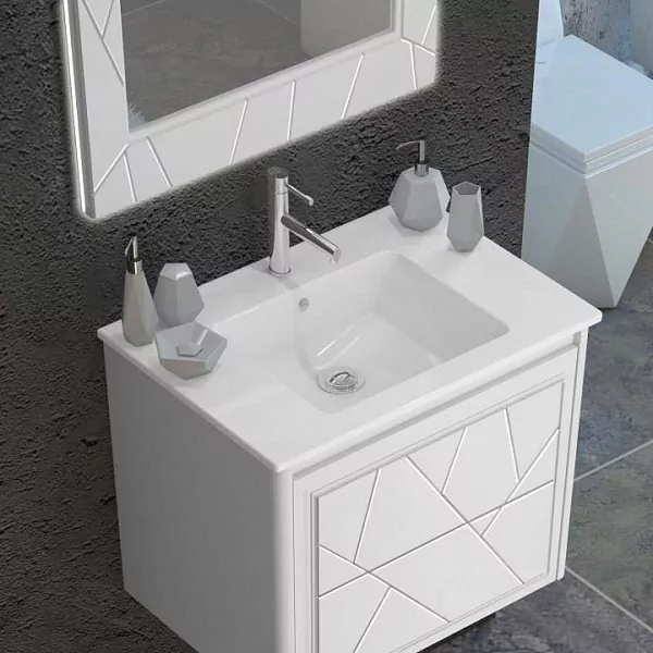 Мебель для ванной Opadiris Луиджи 70 комплект, подвесной, белый матовый