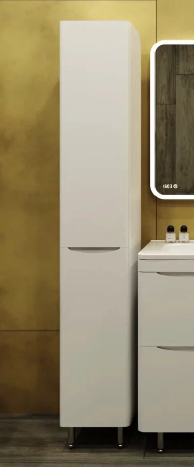 Пенал Style Line Бергамо 30 L напольный, с корзиной, белый