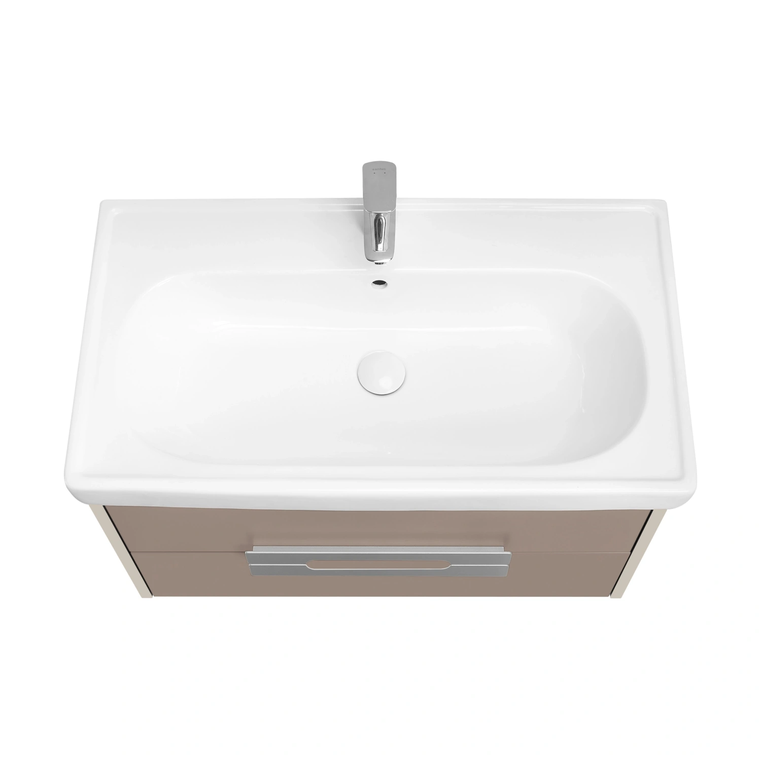 Тумба подвесная Aquaton Ар-Деко 65 с раковиной Нео 65, 2 ящика, кашемир