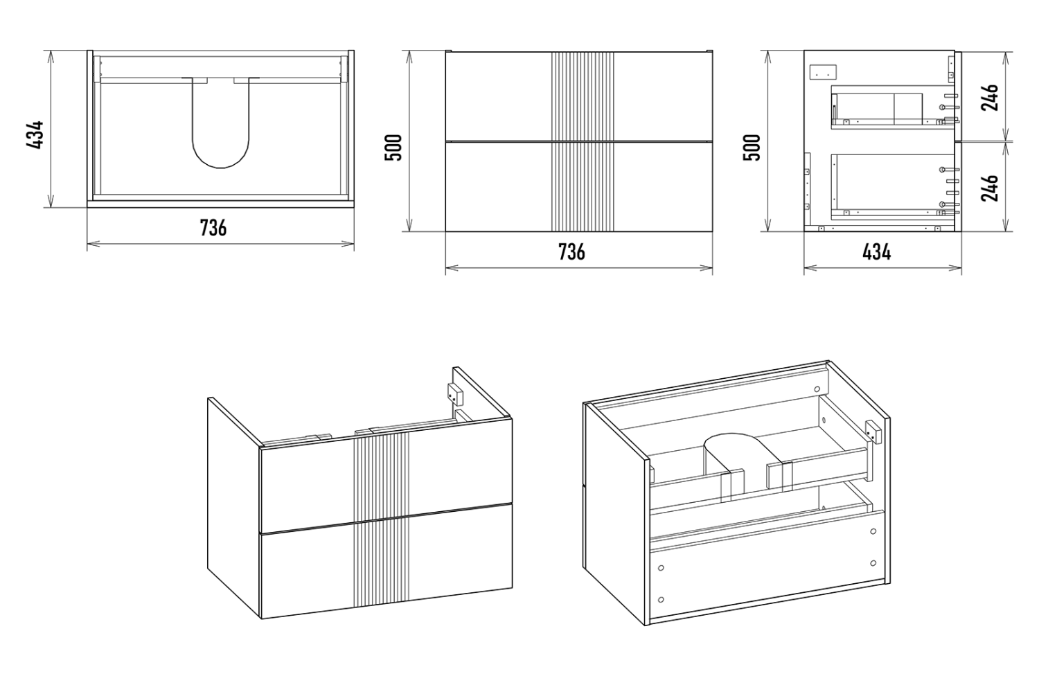 Тумба с раковиной Brevita Vega 80 подвесная, зеленый/патина золото