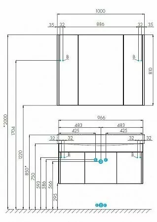 Зеркало-шкаф Aquaton Беверли 100 белый