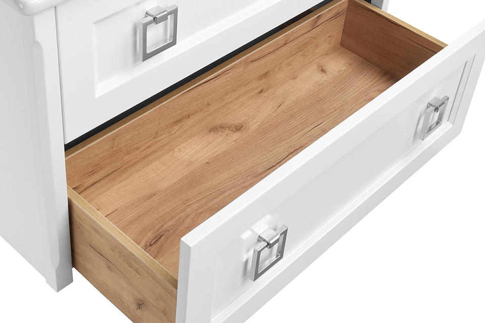 Тумба с раковиной ASB Woodline Рома 100, 2 ящика, напольная, белый