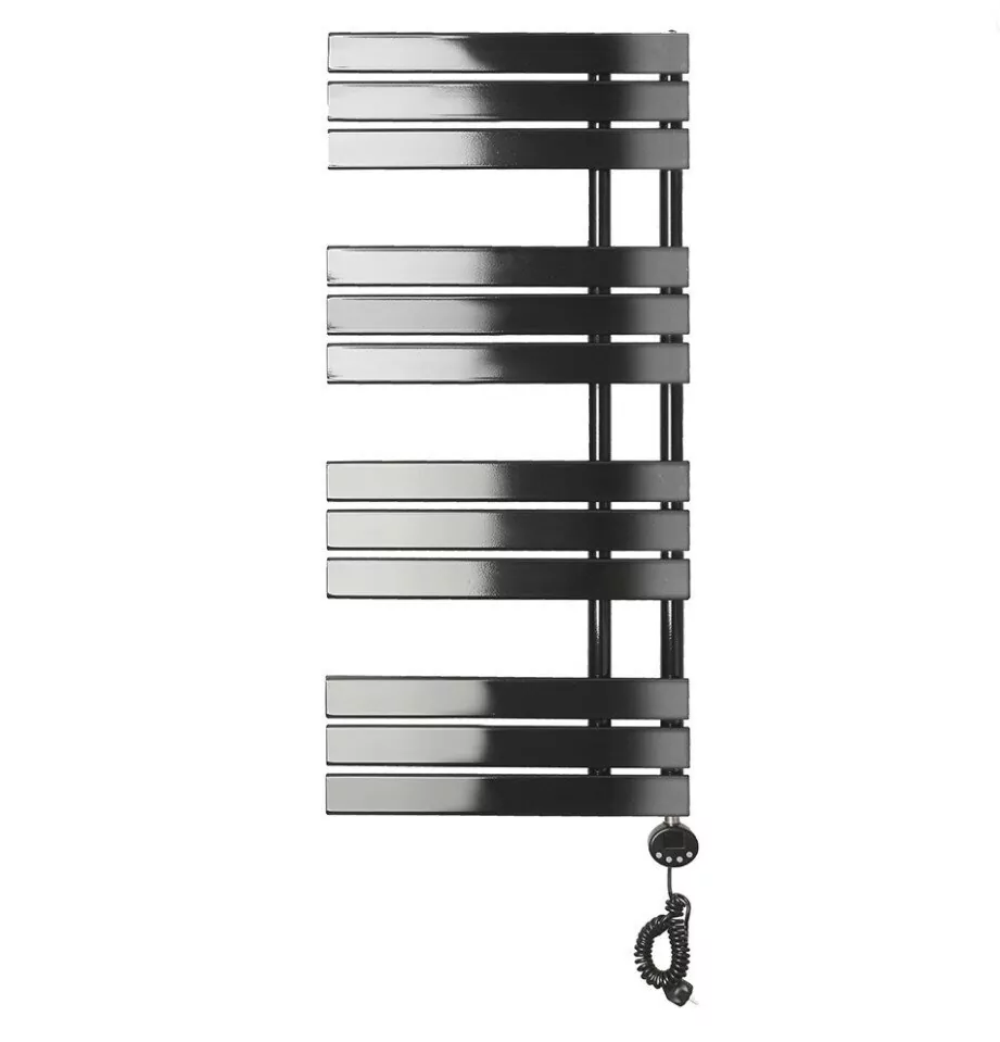 Полотенцесушитель электрический Domoterm Дельта П12 500х1130 ER правый, черный матовый