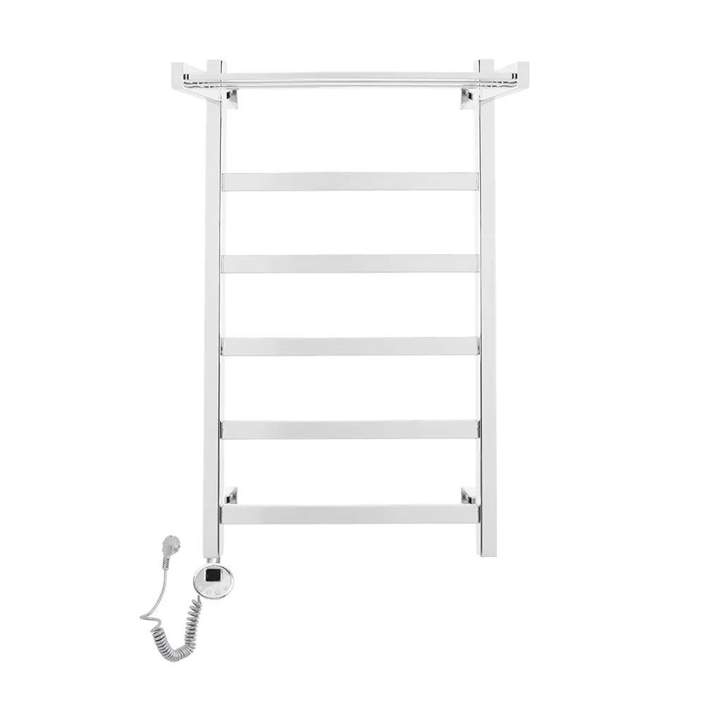 Полотенцесушитель электрический Domoterm Квадро Плюс П6 400Х800 EL левый, с полкой, хром