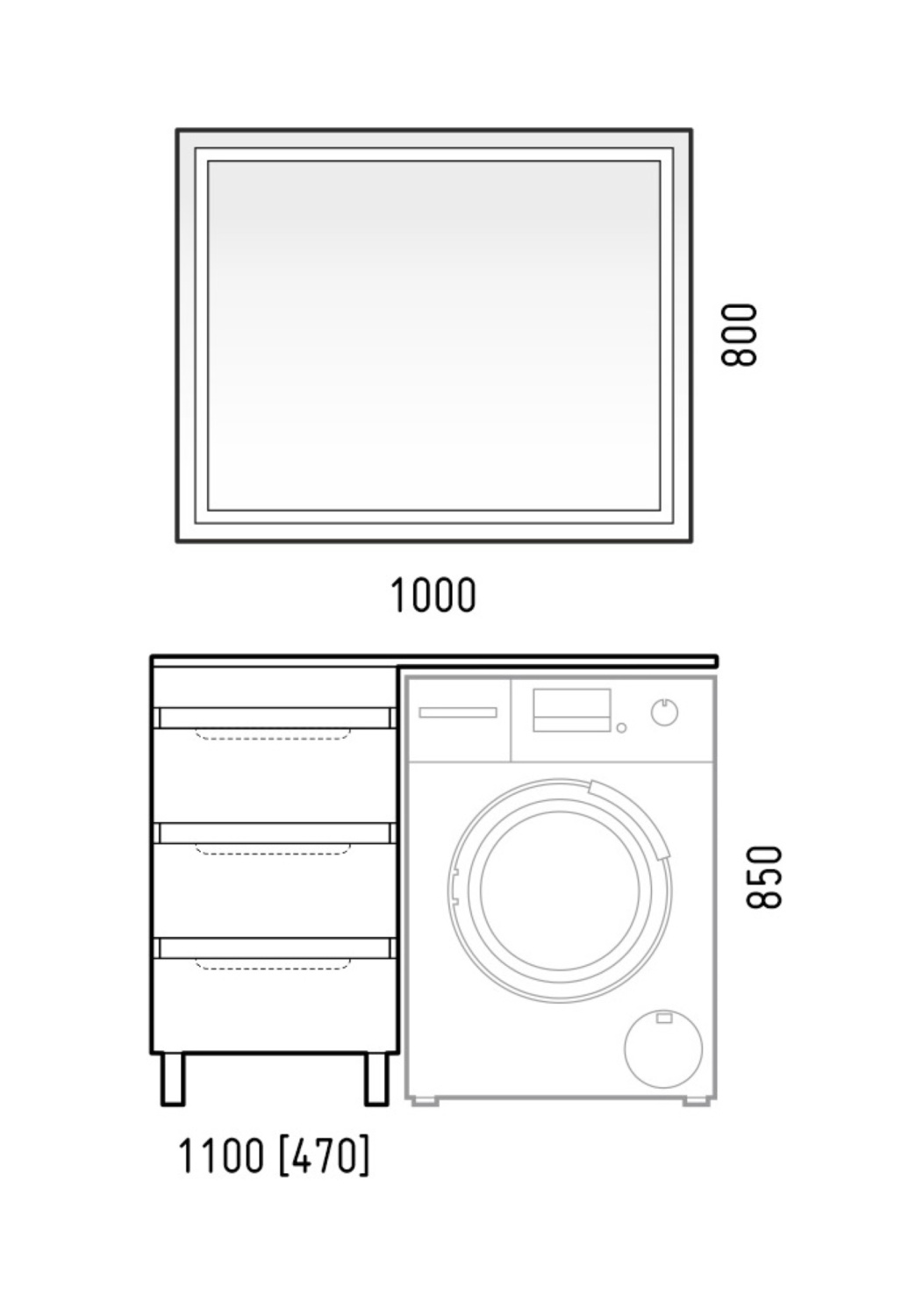 Тумба напольная Corozo Джерси 50 с раковиной Мадлен 110 белый