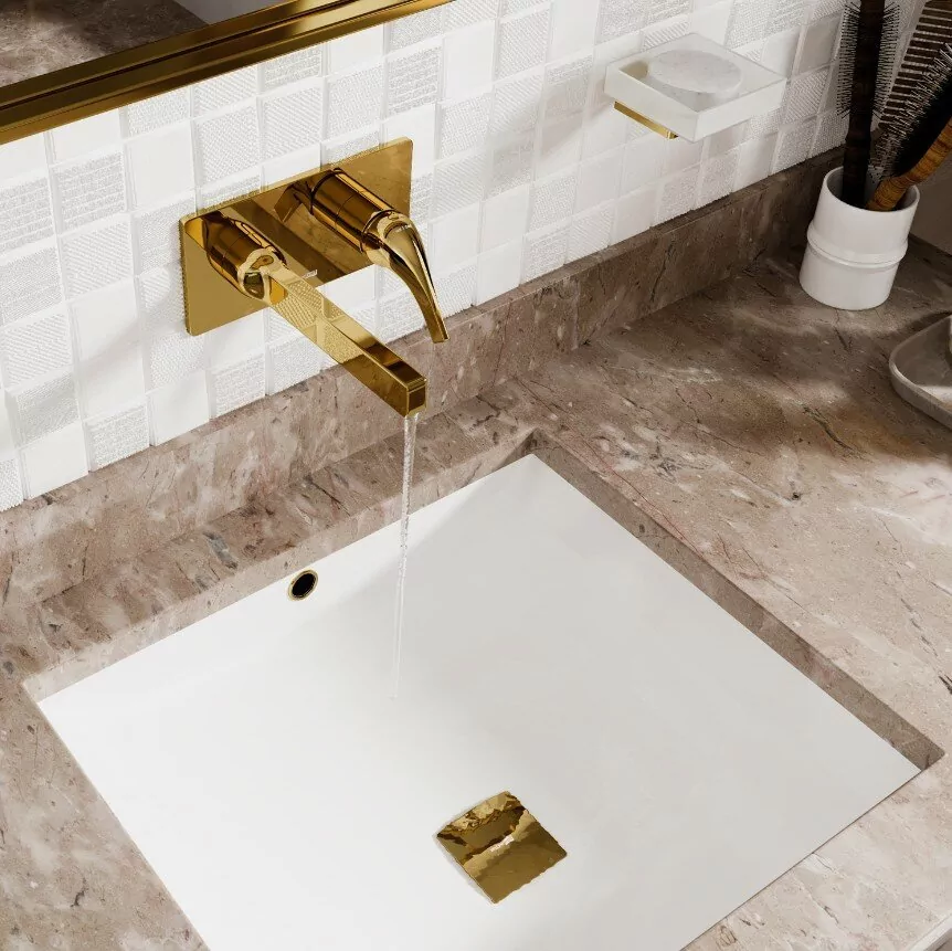 Смеситель для раковины WasserKraft Sauer 7130 глянцевое золото