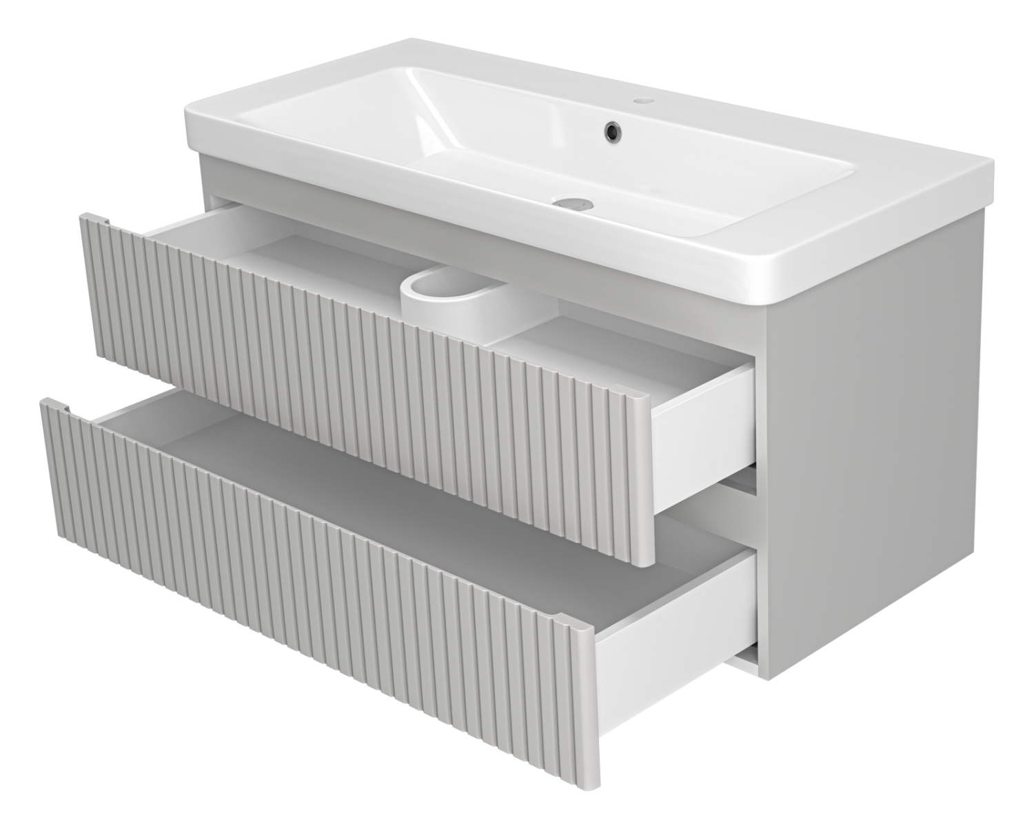 Тумба с раковиной Brevita Victory 105 подвесная, серый шелк