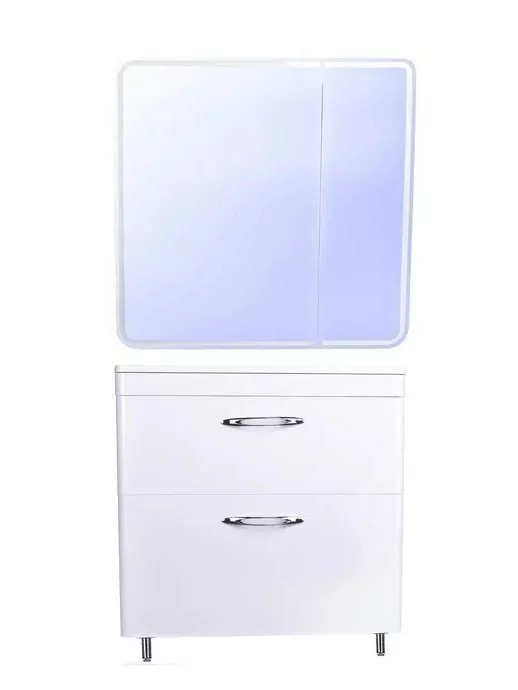 Тумба напольная Style Line Каре 80 Люкс Plus с раковиной Каре Люкс 80, белая от магазина Vanna-Vanna.ru!