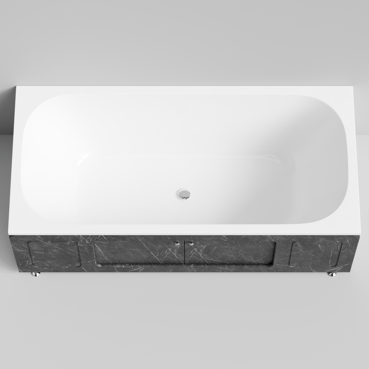 Экран под ванну Vod-ok Лидер 180 раздвижной Мрамор Графит софт тач