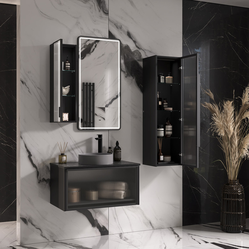 Пенал EQUIL Stoune 36 подвесной, универсальный, дуб черный