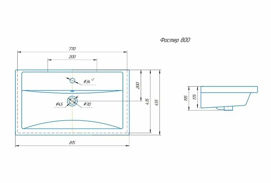 Тумба с раковиной ASB Woodline Кастелло 80 подвесная, пейна от магазина Vanna-Vanna.ru!