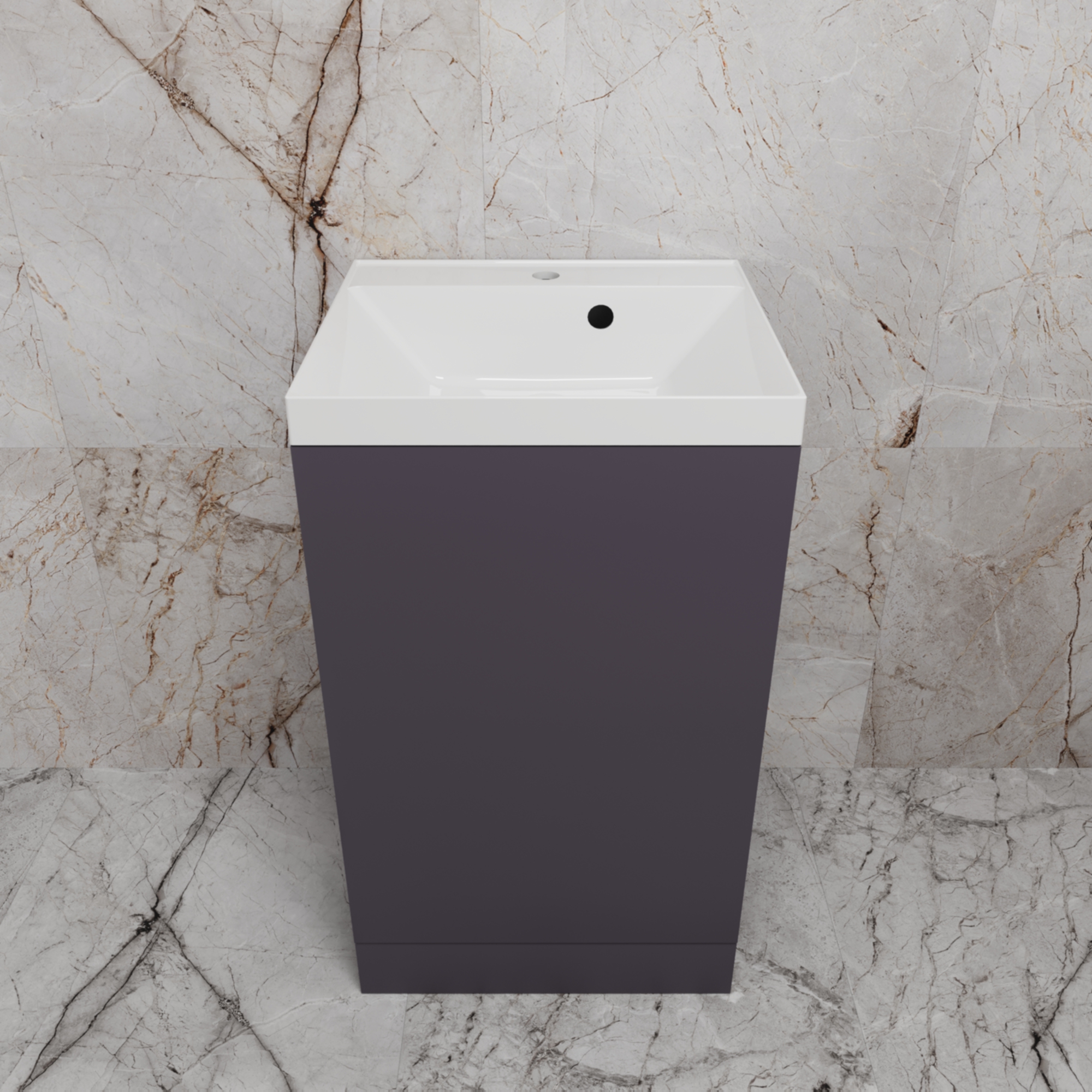 Тумба напольная Style Line "МОНО 50" с раковиной ASTI 50 белый, (1 дверь), графит нубук