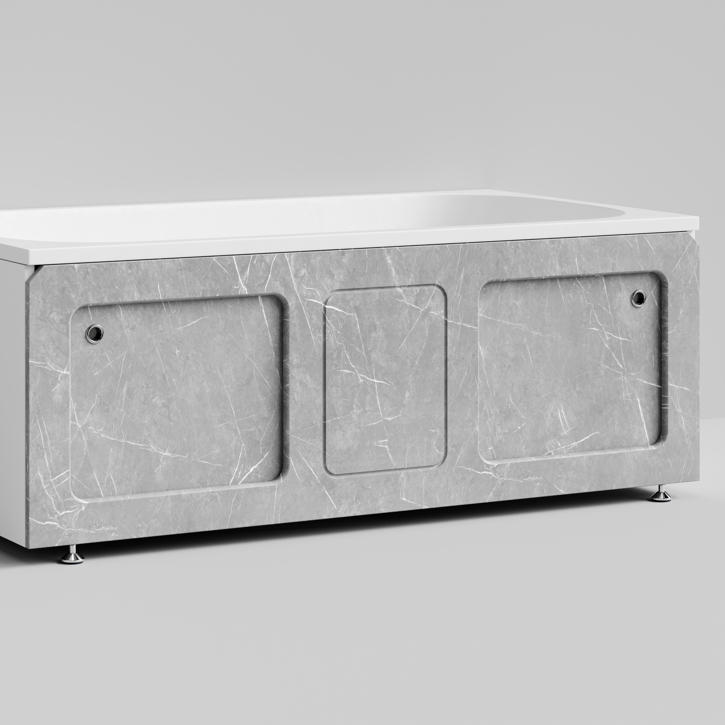 Экран под ванну Vod-ok Хит 150 раздвижной Мрамор Белый софт тач