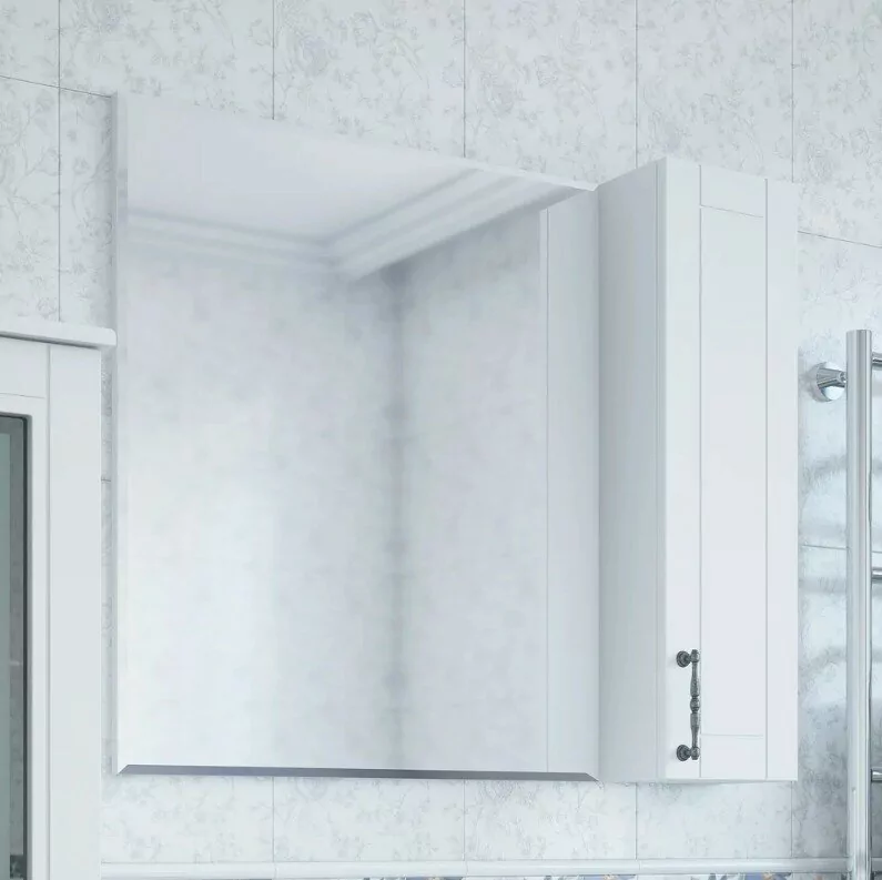 Зеркало с шкафчиком Sanflor Глория 85 R белый матовый