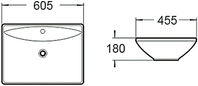 Раковина SantiLine SL-1015 накладная, белая