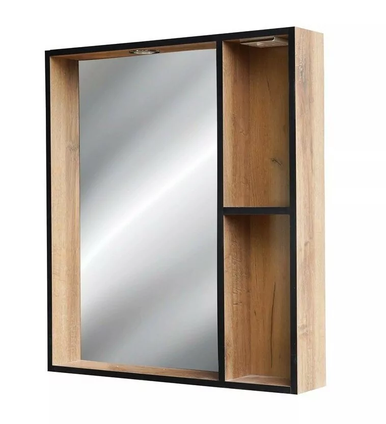 Зеркало-шкаф Bellezza Бруно 70 открытое, свет, табакко