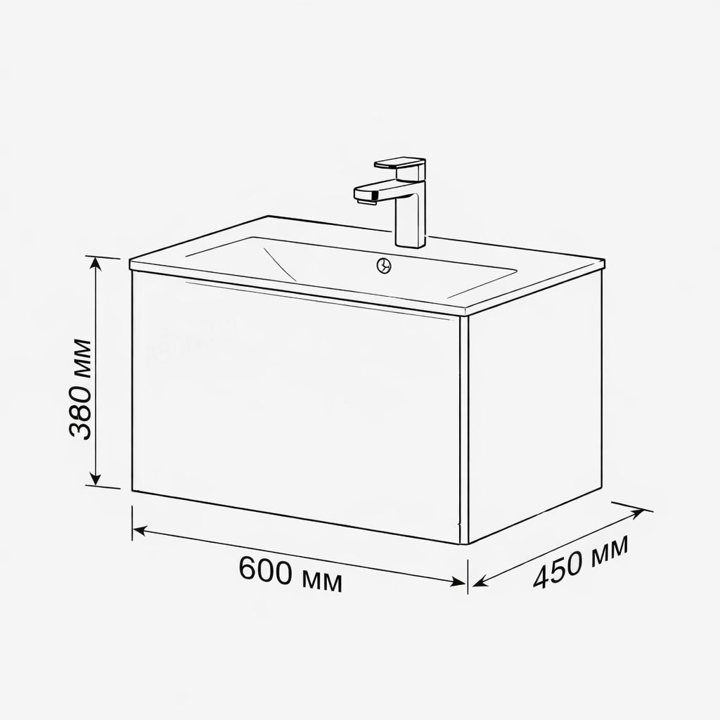 Тумба с раковиной подвесная (60 см) Terminus Vega VEG10601200501OSL, капучино