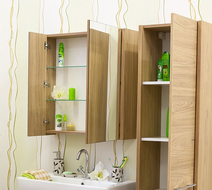 Зеркало-шкаф Sanflor Ларго 70 R вяз швейцарский