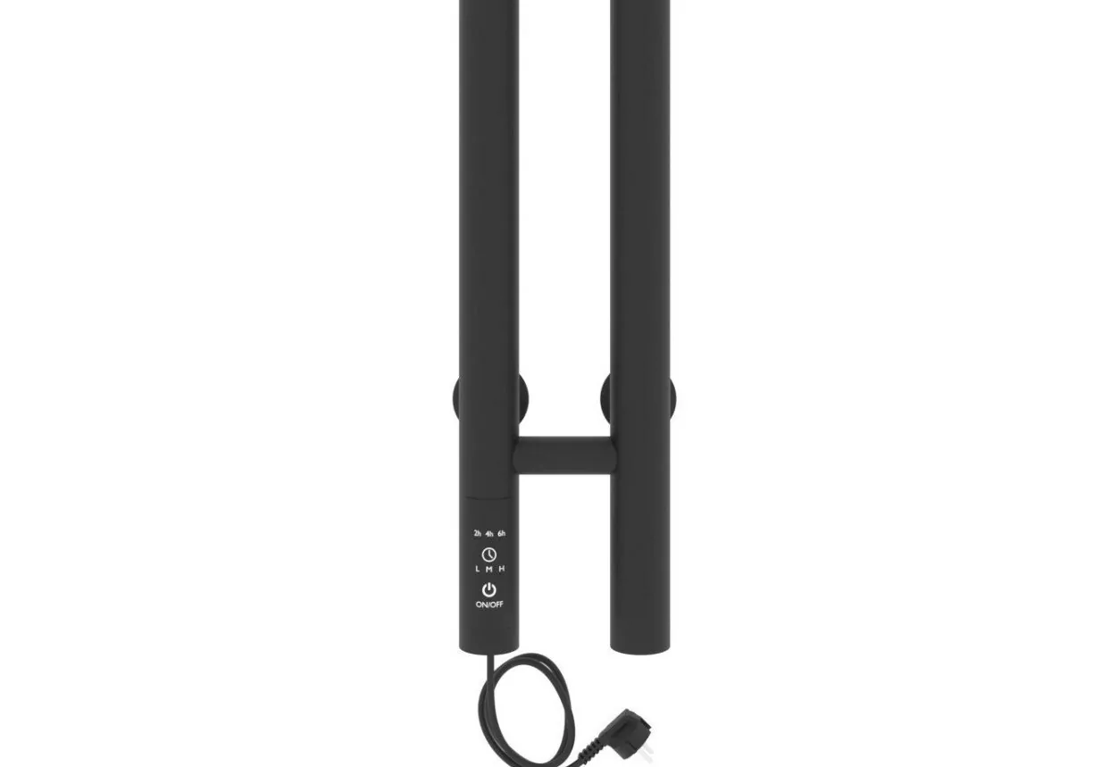 Полотенцесушитель электрический Laris Прайм Дуэт ЧКЧ 80х1200 Круг, левый, черный матовый