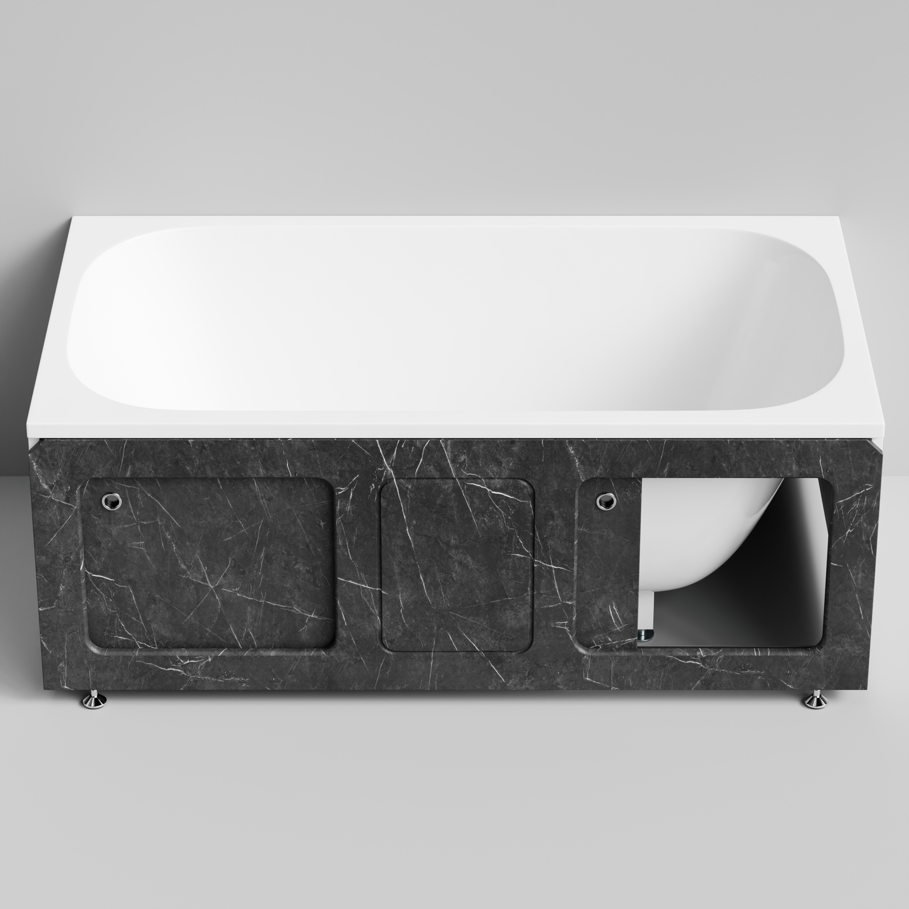 Экран под ванну Vod-ok Хит 150 раздвижной Мрамор Графит софт тач