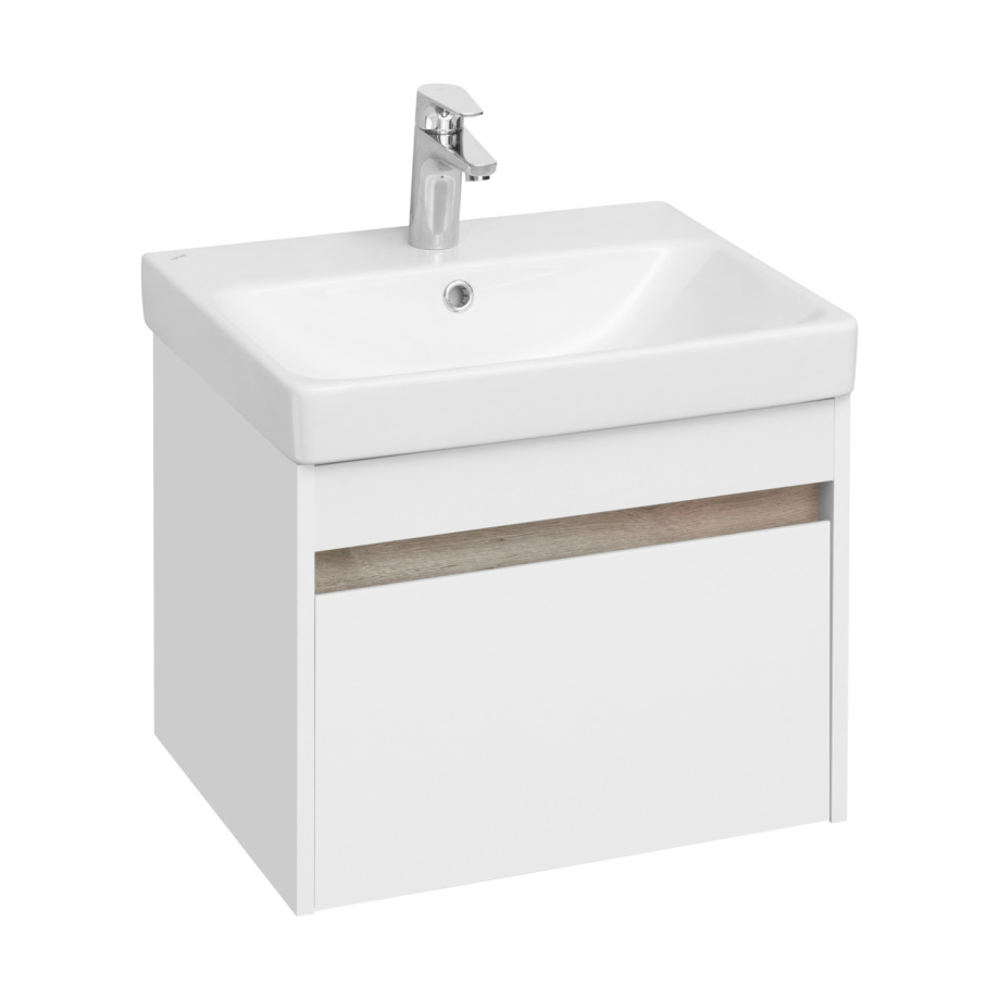 Тумба подвесная Aquaton Марти 55 с раковиной Адриана 55, белый