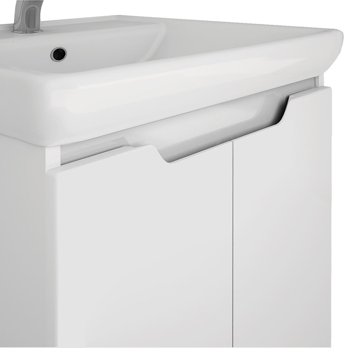 Тумба с раковиной напольная Dreja Q Plus (D) 55 см, белый