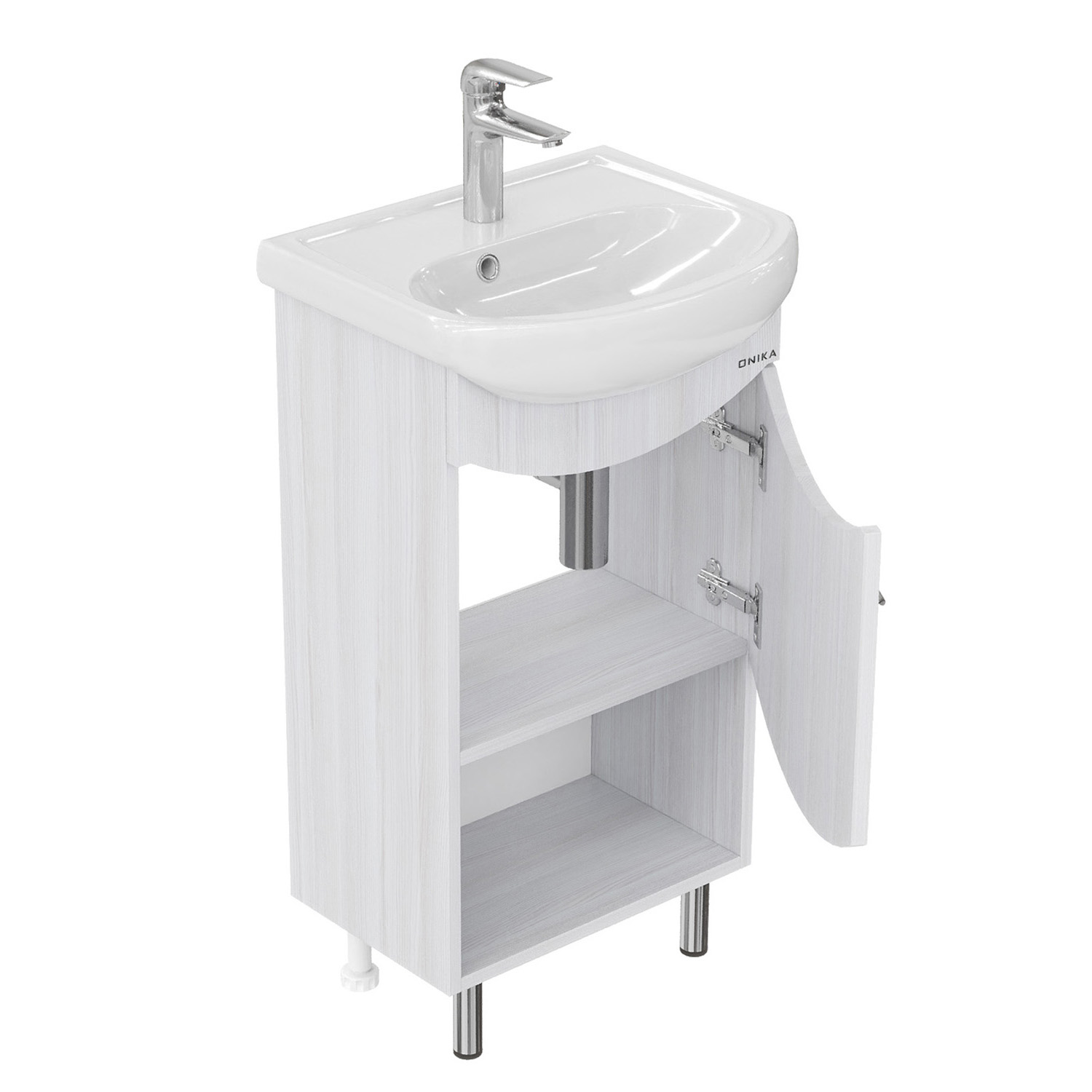 Тумба напольная Onika Селена 45.01 с раковиной Азов 45, бодега светлый