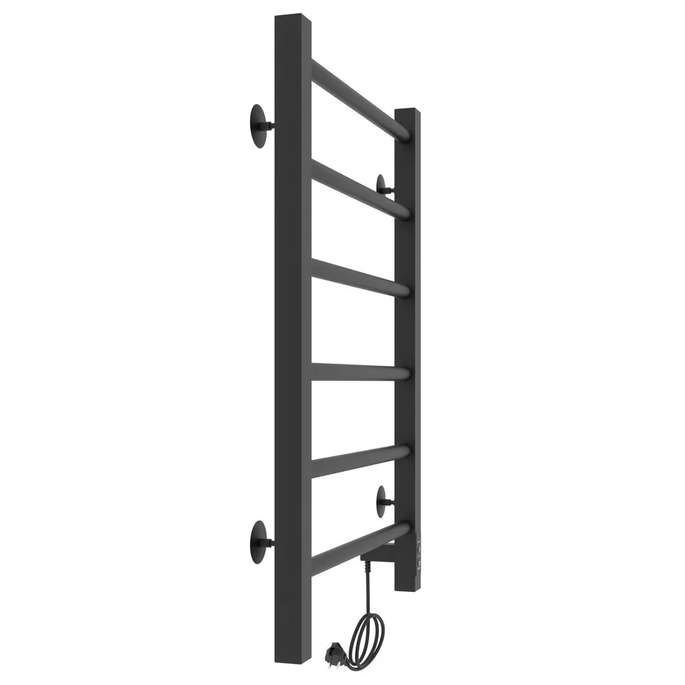 Полотенцесушитель электрический Laris Феличия ЧКЧ П6 400х600 с терморегулятором, правый, черный матовый