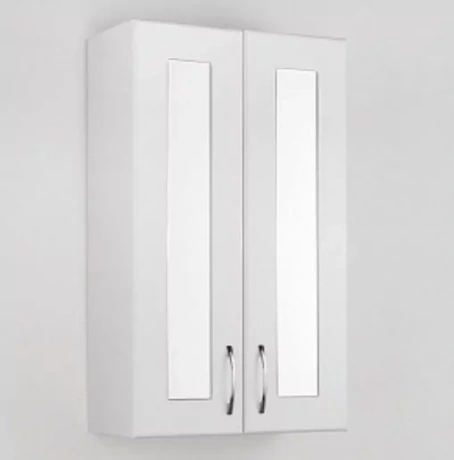Шкаф навесной с зеркальными вставками Style Line Эко Стандарт 48 белый