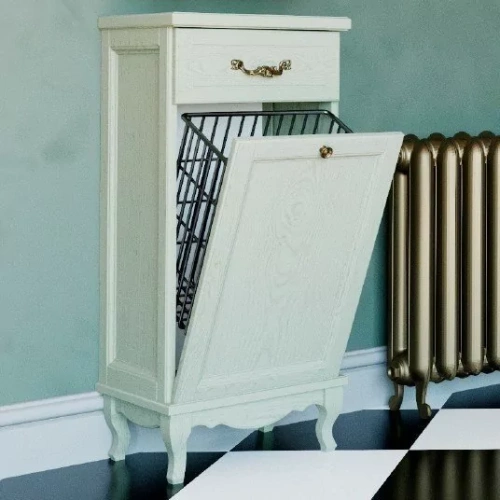 Тумба-комод ValenHouse Лиора 40 с корзиной, слоновая кость, ручки бронза