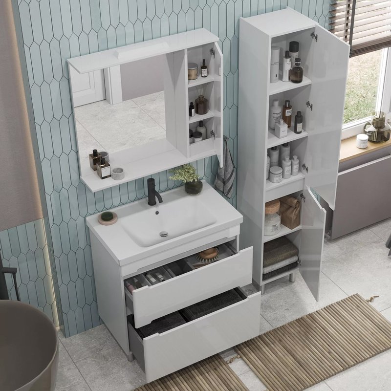 Зеркальный шкаф SanStar Адель/Модена 80 белый