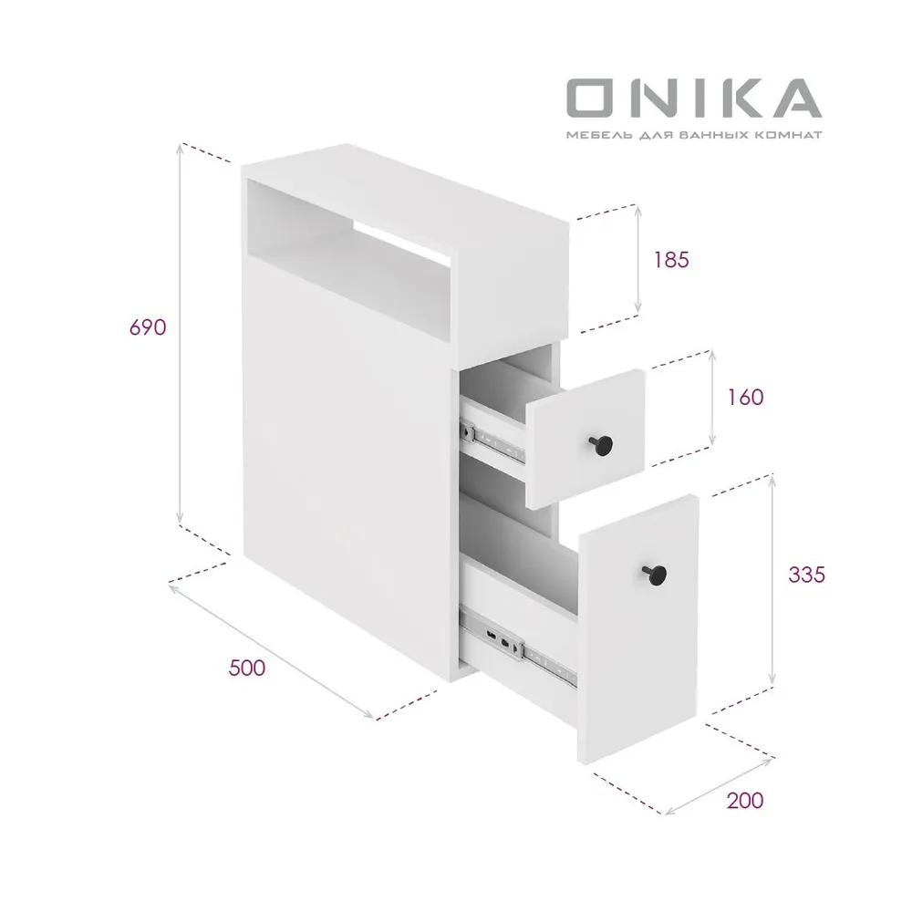 Тумбочка Onika Кроун 20 белый