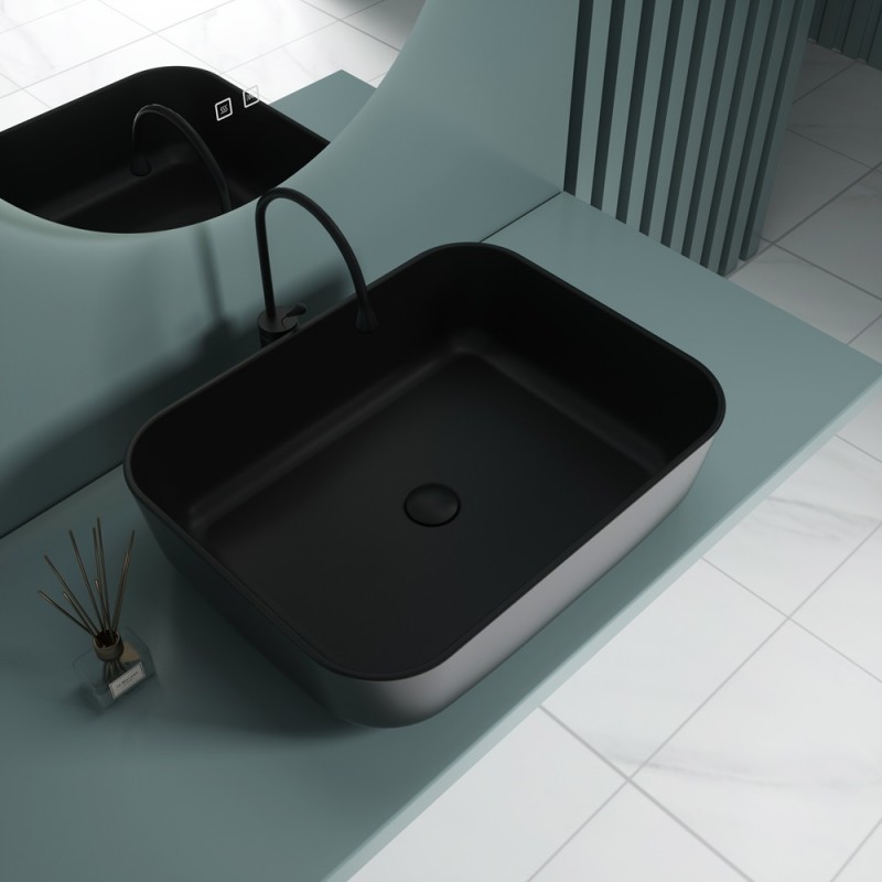 Раковина накладная Esbano ASTANES-N (matt black) 500x400x140