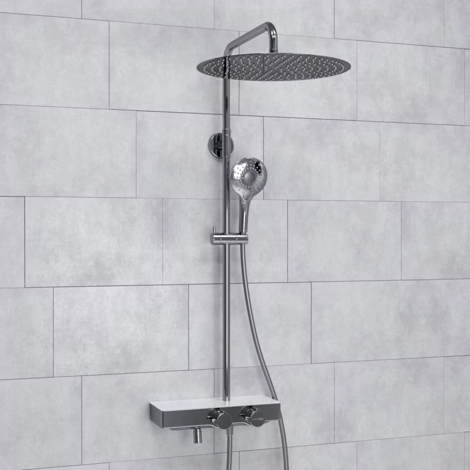 Душевая стойка WasserKraft A113.117.101.CH Thermo хром