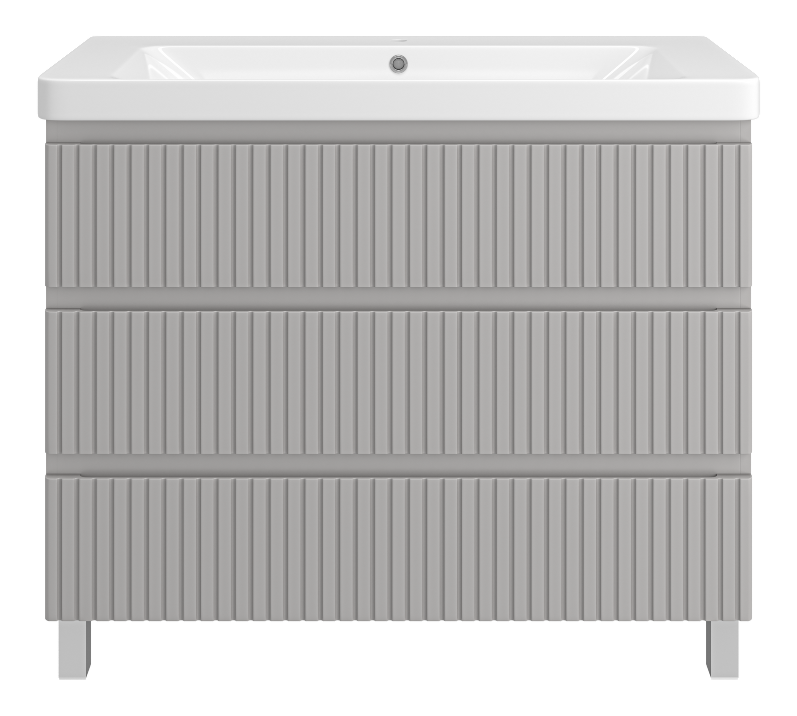 Тумба с раковиной Brevita Victory 105 напольная, серый шелк