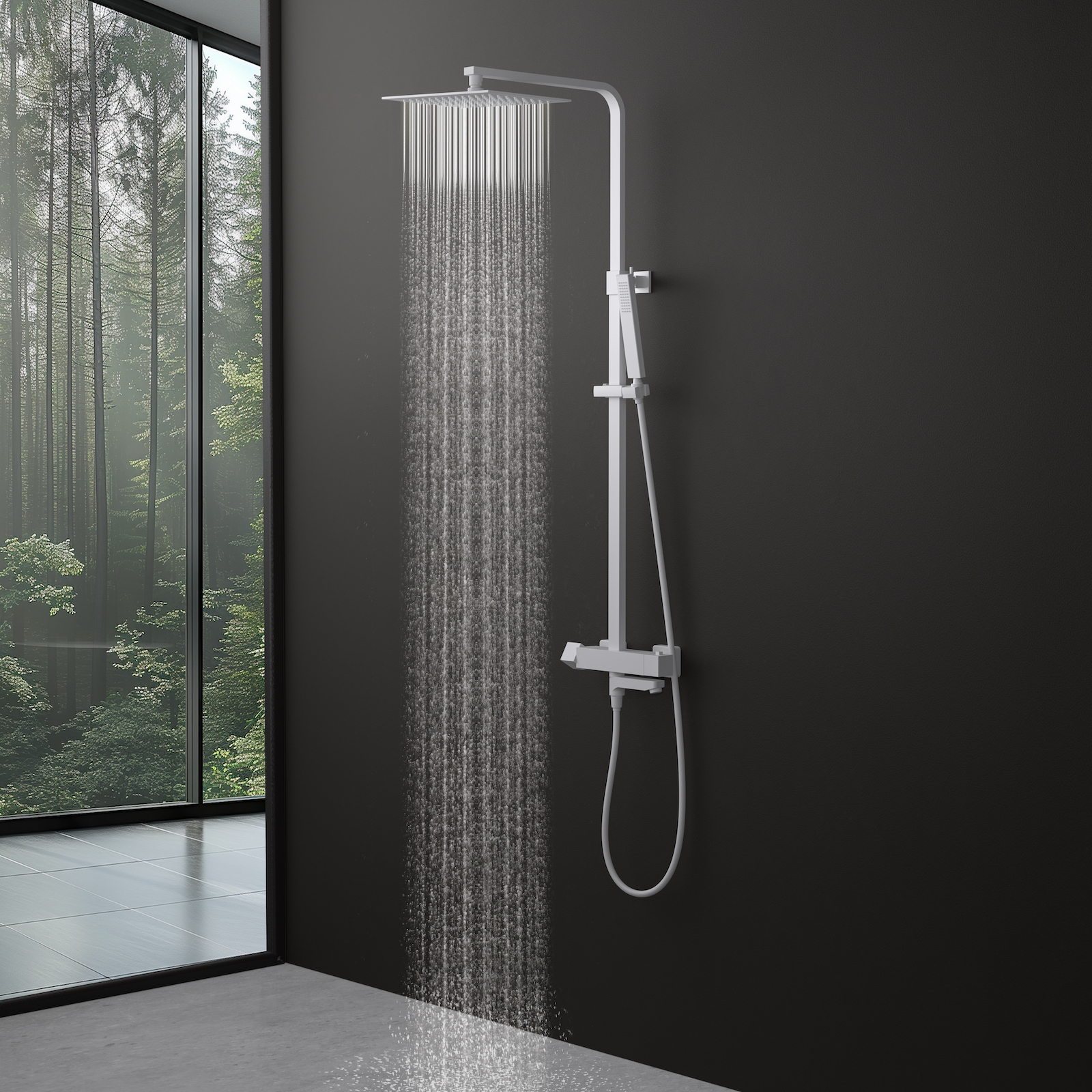 Душевая система с термостатом Timo Tetra-thermo SX-0169/16 белый матовый