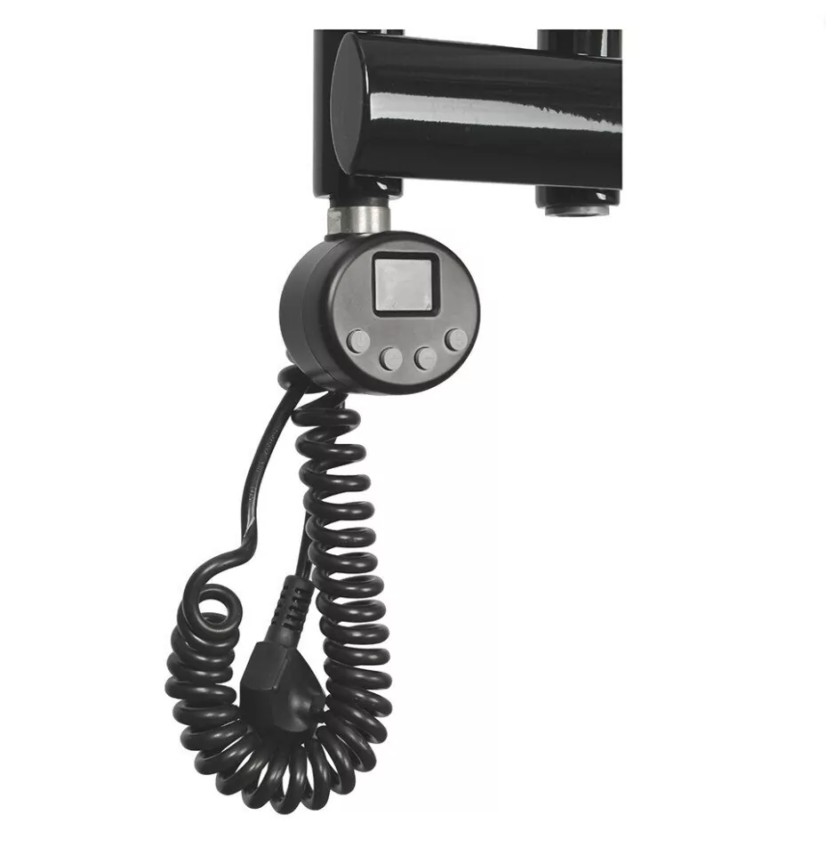 Полотенцесушитель электрический Domoterm Гамма П12 500х1130 EL левый, черный матовый