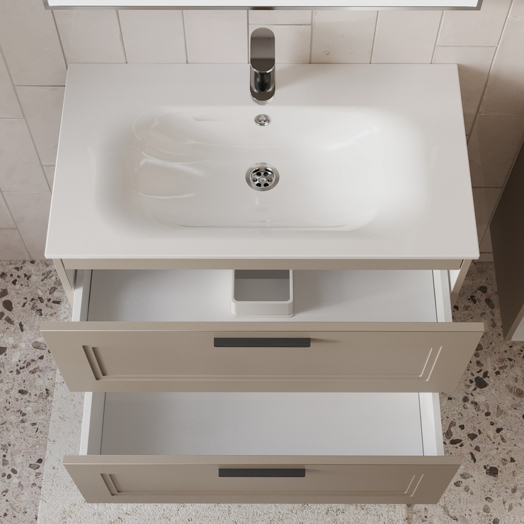 Тумба с раковиной подвесная (80 см) Terminus Classik CLA10802200501O, капучино