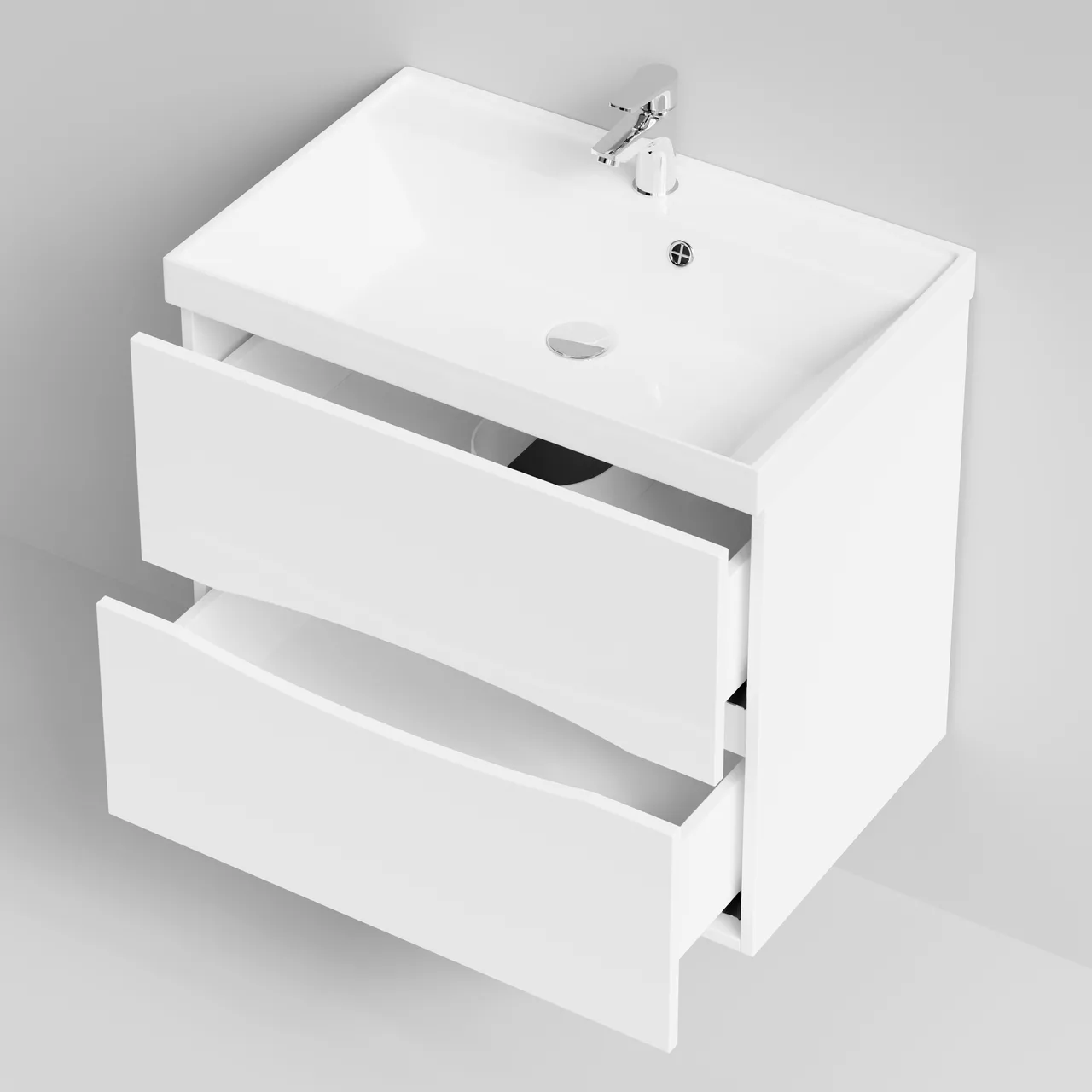 Тумба подвесная Vod-ok Лайт 70 с раковиной Classica 70, белая + 13 цветов