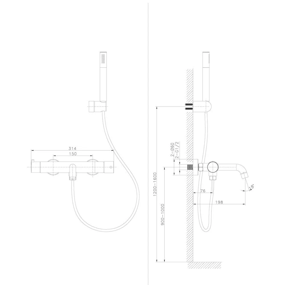 Смеситель для ванны Raiber Graceful RPG-003 матовое золото