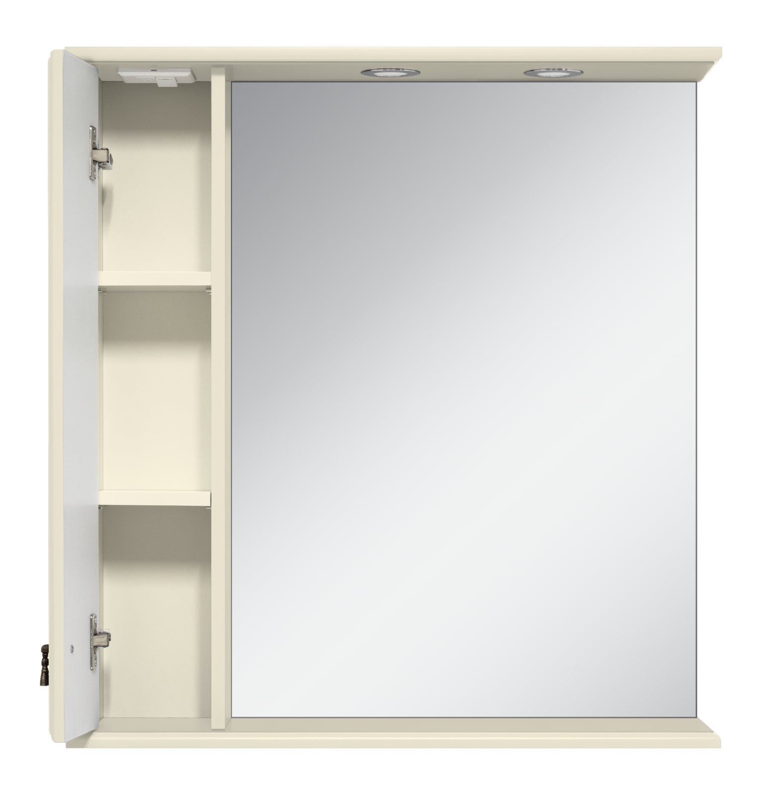 Зеркало с шкафчиком Misty Лувр 85 L, слоновая кость