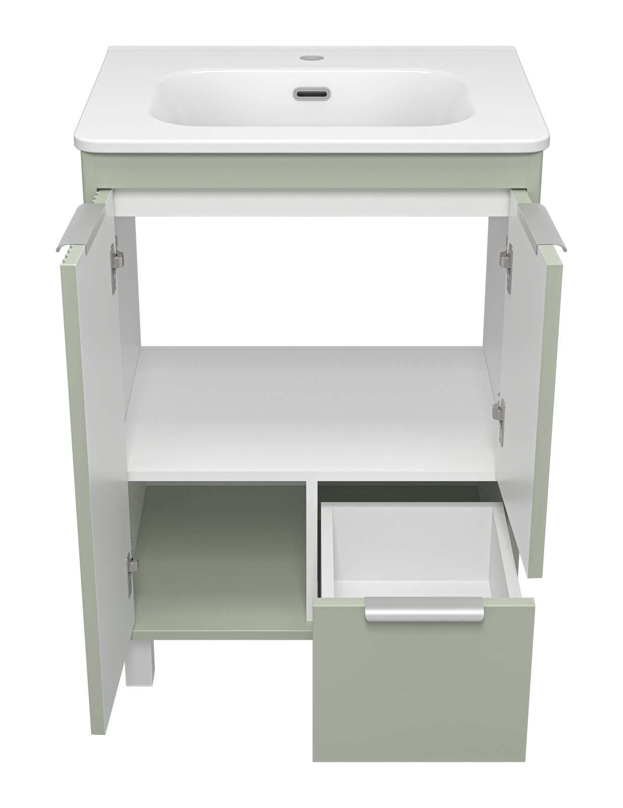 Тумба с раковиной Brevita Risacca Pistachio 60 напольная, фисташковый
