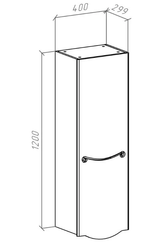 Пенал Bellezza Сесилия 40 L/R подвесной, капучино