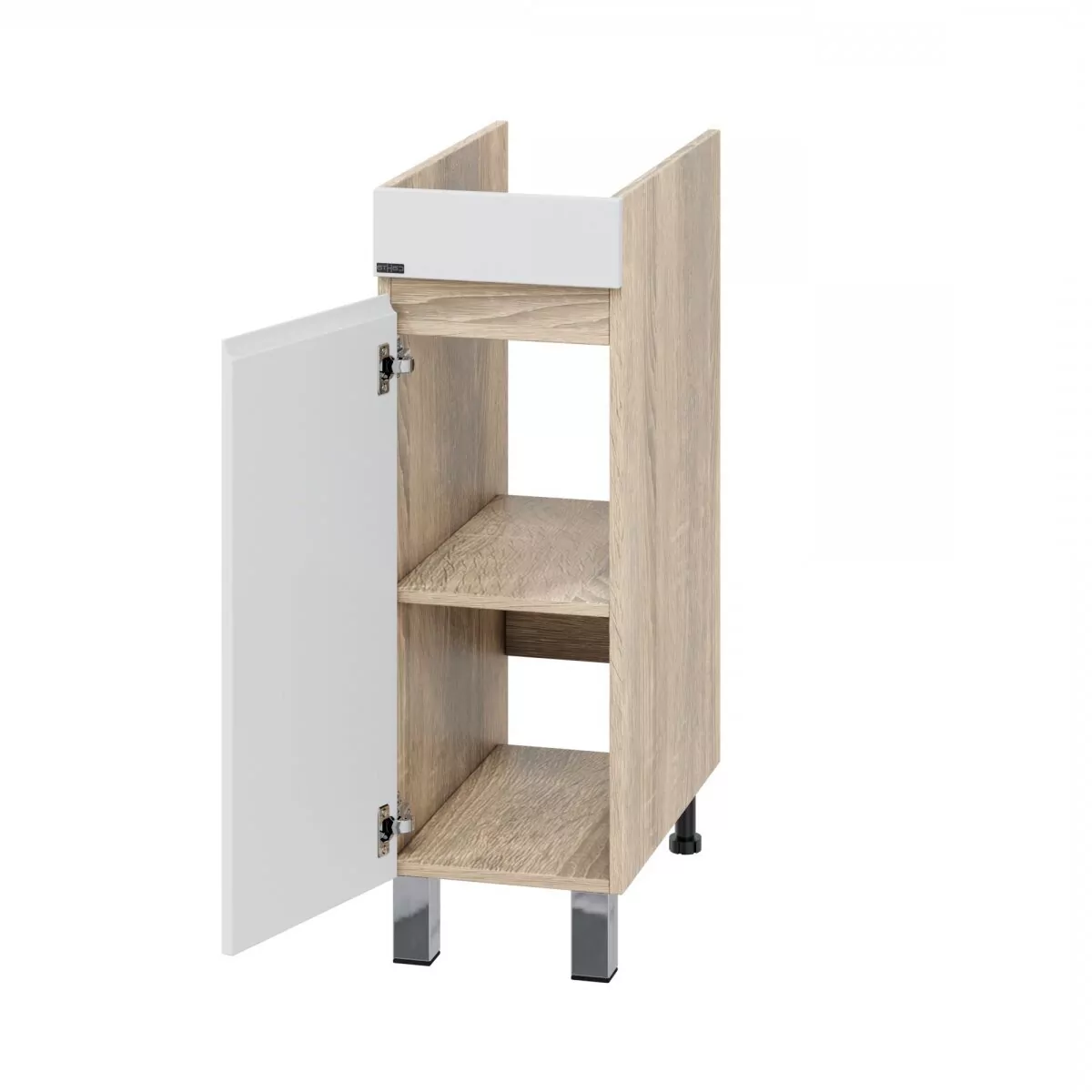 Тумба напольная Санта Марс 29 с раковиной Юпитер 90x50 под стиральную машину L левая, белый/янтарный