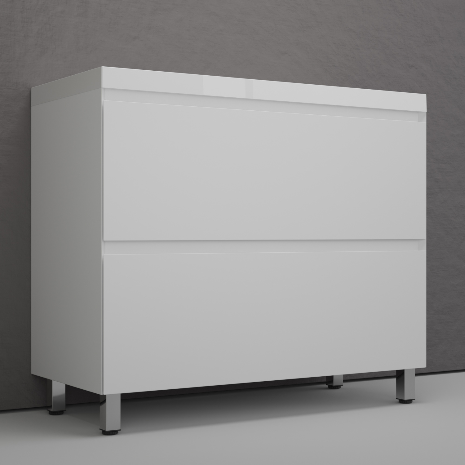 Тумба напольная Style Line Манхэттен 100 Эмаль, с раковиной Asti 100 белый, белый матовый