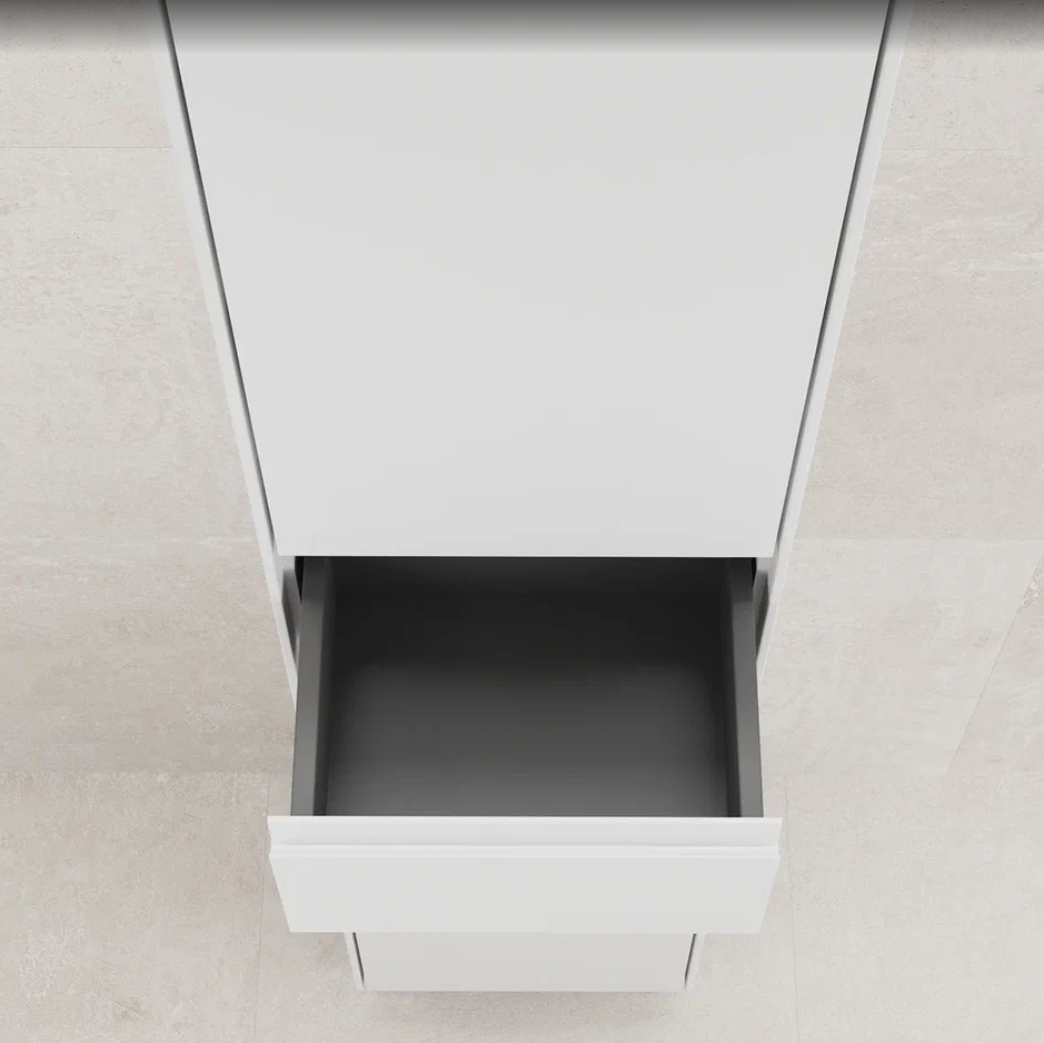 Пенал Style Line ЛИМА 36, напольный, 1 ящик, 2 двери, белый матовый